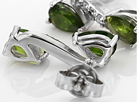 Green Chrome Diopside Rhodium Over Sterling Silver Earrings