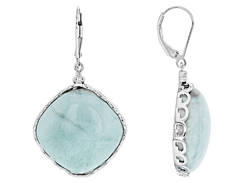 Blue Larimar Sterling Silver Dangle Earrings Docw265 Jtv Blue Larimar Sterling Silver Dangle Earrings