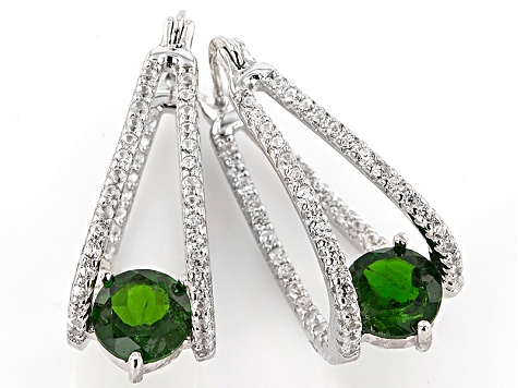 Hoop Russian Diopside Chrome 90ctw 1 Sterling Green Silver Earrings Hoop Russian Diopside Chrome 90ctw 1 Sterling Green Silver Earrings S1rwqg