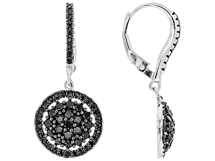 贅沢 Spinel Black Rhodium Earrings Cluster Silver Sterling Over その他多肉植物