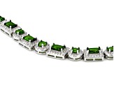 Green Chrome Diopside Rhodium Over Sterling Silver Bracelet 12.34ctw