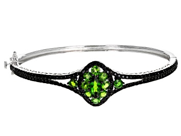 Picture of Green chrome diopside sterling silver bangle bracelet 4.81ctw