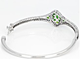 Green chrome diopside sterling silver bangle bracelet 4.81ctw