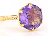 Purple amethyst 18k yellow gold over sterling silver ring 5.00ctw
