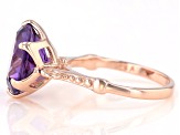 5.00ct round amethyst 18k rose gold over sterling silver ring