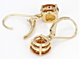 Yellow Brazilian citrine 18K yellow gold over sterling silver solitaire earrings 3.75ctw