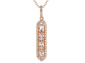 Peach morganite 14K Rose Gold Over Sterling Silver Pendant With Chain 1.18ctw