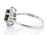 Green Chrome Diopside Rhodium Over Sterling Silver Ring 2.00ctw