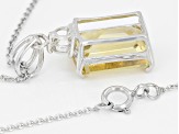 Yellow Brazilian Citrine Rhodium Over Sterling Silver Pendant With Chain 7.35ctw