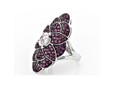 Pink Kunzite Rhodium Over Sterling Silver Ring 5.34ctw
