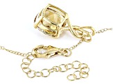 Yellow Brazilian Citrine 18K Yellow Gold Over Sterling Silver Pendant With Chain 6.50ct