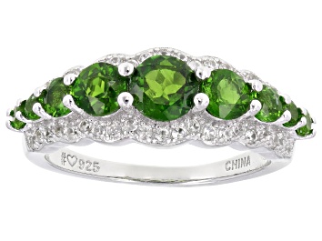Picture of Green Chrome Diopside Rhodium Over Sterling Silver Ring 1.67ctw