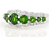 Green Chrome Diopside Rhodium Over Sterling Silver Ring 1.67ctw