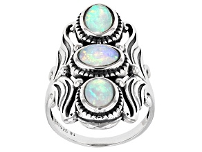 Ethiopian Opal Sterling Silver Statement Ring 1.50ctw