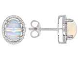Ethiopian Opal Rhodium Over Sterling Silver Earrings 1.42ctw