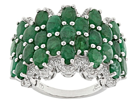 Green Sakota Emerald Sterling Silver Ring 5.10ctw