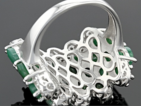 Green Sakota Emerald Sterling Silver Ring 5.10ctw
