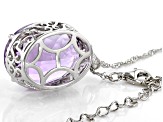 Lavender Amethyst Rhodium Over Silver Pendant with Chain 22.12ctw