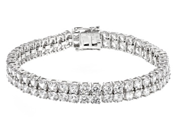 Picture of White Zircon Rhodium Over Sterling Silver Bracelet 24.00ctw