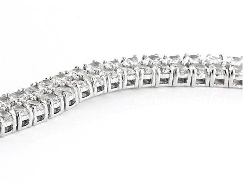 White Zircon Rhodium Over Sterling Silver Bracelet 24.00ctw