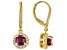 Red Indian Ruby 18k Yellow Gold Over Sterling Silver Earrings 2.20ctw