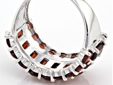 Red Garnet Rhodium Over Sterling Silver Band Ring 6.12ctw