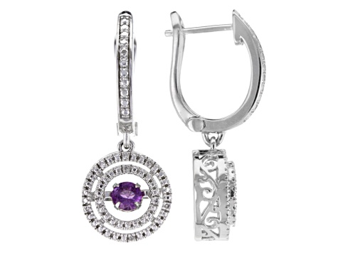 Purple Dancing Amethyst 10k White Gold Earrings 25ctw Docx390e Purple Dancing Amethyst 10k White Gold Earrings 25ctw