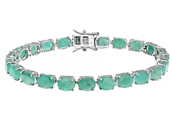 Picture of Green Emerald Sterling Silver Bracelet 24.27ctw
