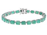 Green Emerald Sterling Silver Bracelet 24.27ctw