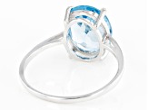 12x10mm Sky Blue Topaz Sterling Silver Solitaire Ring 4.80ct
