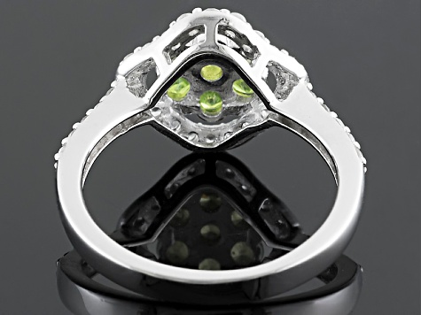 Green Demantoid Sterling Silver Ring 1.32ctw