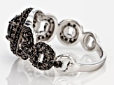 Black Spinel Rhodium Over Sterling Silver Ring 1.75ctw