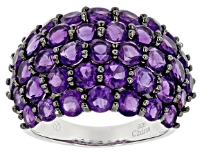 Purple Amethyst Rhodium Over Sterling Silver Ring 2.50ctw
