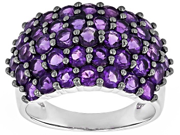 Picture of Purple Amethyst Rhodium Over Sterling Silver Ring 2.50ctw