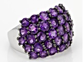 Purple Amethyst Rhodium Over Sterling Silver Ring 2.50ctw