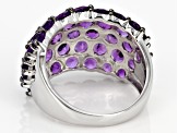 Purple Amethyst Rhodium Over Sterling Silver Ring 2.50ctw