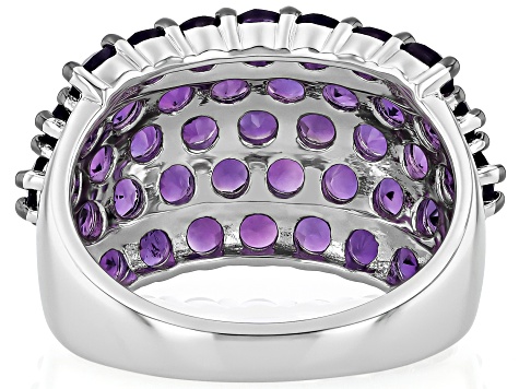 Purple Amethyst Rhodium Over Sterling Silver Ring 2.50ctw