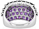 Purple Amethyst Rhodium Over Sterling Silver Ring 2.50ctw