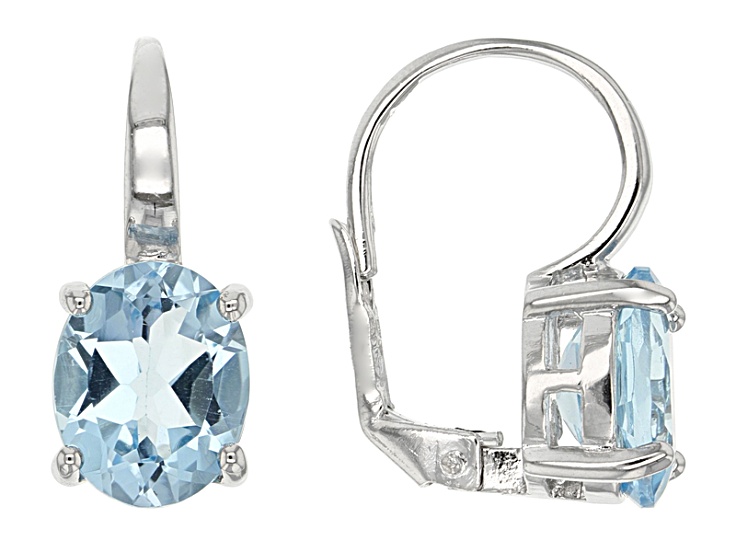 ゆぅ Sky Blue Topaz Rhodium Over Sterling Silver Earrings 5.99ctw