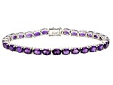 Purple Amethyst Rhodium Over Sterling Silver Bracelet 15.10ctw