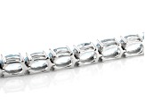 Blue Topaz Rhodium Over Sterling Silver Bracelet 19.40ctw