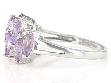 Purple Amethyst Rhodium Over Sterling Silver Ring 1.53ctw