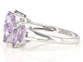 Purple Amethyst Rhodium Over Sterling Silver Ring 1.53ctw