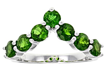 Picture of Green Chrome Diopside Rhodium Over Sterling Silver Ring 2.02ctw