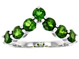 Green Chrome Diopside Rhodium Over Sterling Silver Ring 2.02ctw