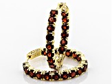 Red Garnet 18k Yellow Gold Over Sterling Silver Earrings 9.83ctw