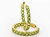 Green Peridot 18k Yellow Gold Over Silver Earrings 8.09ctw