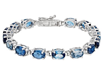 Picture of London Blue Topaz Rhodium Over Sterling Silver Bracelet 17.00ctw