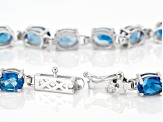 London Blue Topaz Rhodium Over Sterling Silver Bracelet 17.00ctw