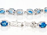 London Blue Topaz Rhodium Over Sterling Silver Bracelet 17.00ctw